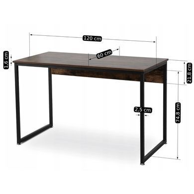 Письмовий стіл MEBEL ELITE ROSS 120 см Золотий рустік / Чорний фотографія