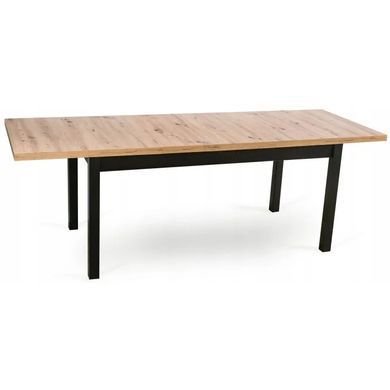 Стол раскладной MEBEL ELITE HUGO 160(230)х80 см Дуб артизан / Черный фотография
