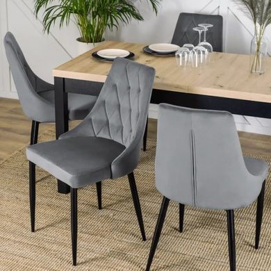 Стол раскладной MEBEL ELITE HUGO 160(230)х80 см Дуб артизан / Черный фотография