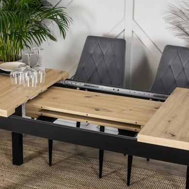 Стол раскладной MEBEL ELITE HUGO 160(230)х80 см Дуб артизан / Черный фотография
