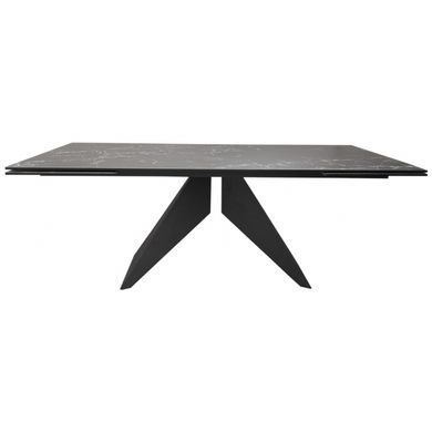 Стол Обеденный SAPPHIRE BLACK MARBLE Concepto 200(300)x100 Керамика Черный Мат/ Черный фотография