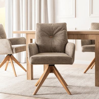 Стілець поворотний MEBEL ELITE BIANCO Коричневый фотографія