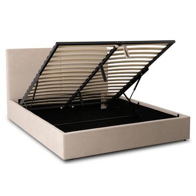 Ліжко двоспальне MEBEL ELITE MARSYLIA 160x200 см Беж фотографія