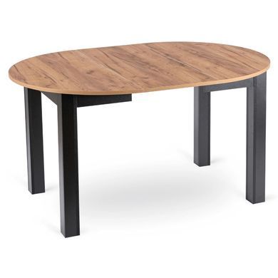 Стіл розкладний круглий MEBEL ELITE JAMES 103(223)х103 Дуб крафт/чорний фотографія