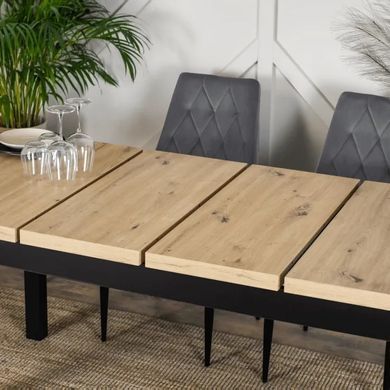 Стол раскладной MEBEL ELITE HUGO 160(230)х80 см Дуб артизан / Черный фотография
