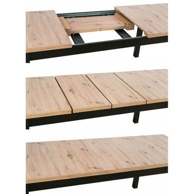 Стол раскладной MEBEL ELITE HUGO 160(230)х80 см Дуб артизан / Черный фотография