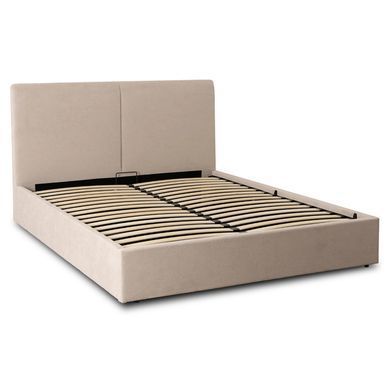 Ліжко двоспальне MEBEL ELITE MARSYLIA 160x200 см Беж фотографія