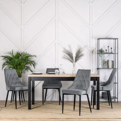 Стол раскладной MEBEL ELITE HUGO 160(230)х80 см Дуб артизан / Черный фотография
