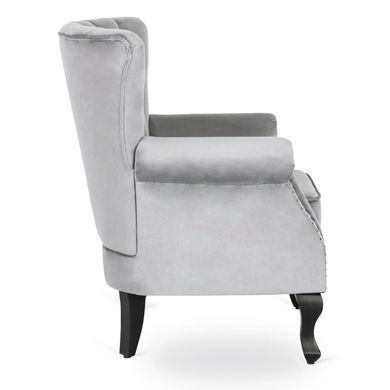 Кресло мягкое бархатное MEBEL ELITE MALLO Velvet Серый фотография