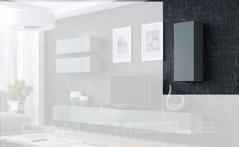 Витрина навесная VIGO Cama 90 Серый Мат / Серый Глянец фотография