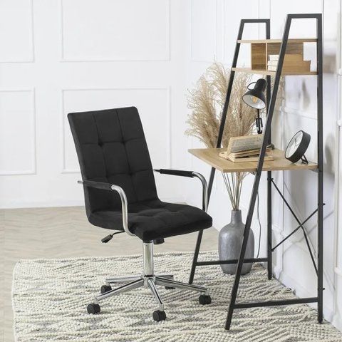Стілець офісний поворотний MEBEL ELITE BOSTON Velvet Чорний фотографія