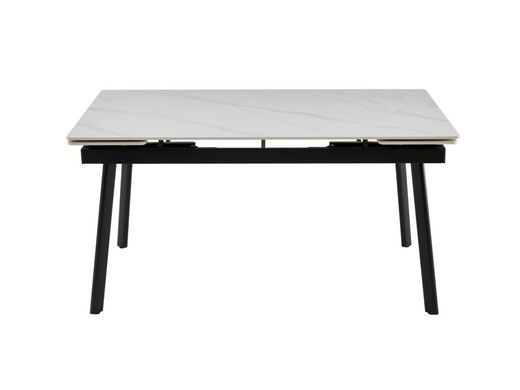 Керамический стол TM-98 VETRO 150(210)x90 белый мрамор + черный фотография