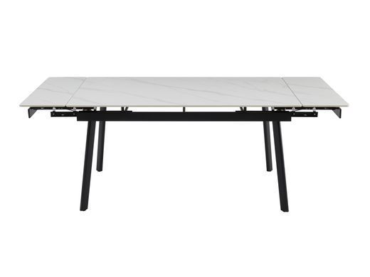 Керамический стол TM-98 VETRO 150(210)x90 белый мрамор + черный фотография