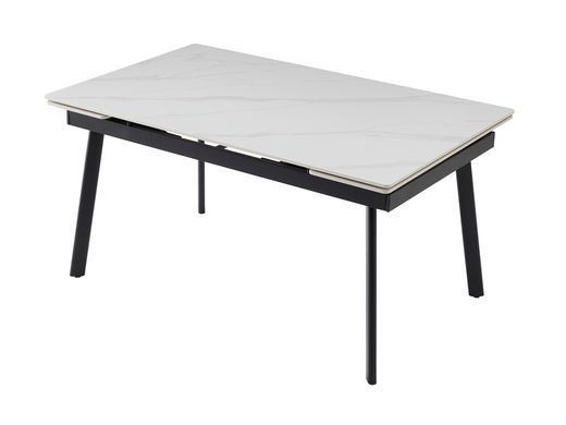 Керамический стол TM-98 VETRO 150(210)x90 белый мрамор + черный фотография