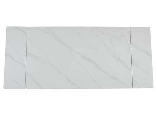 Керамический стол TM-98 VETRO 150(210)x90 белый мрамор + черный фотография