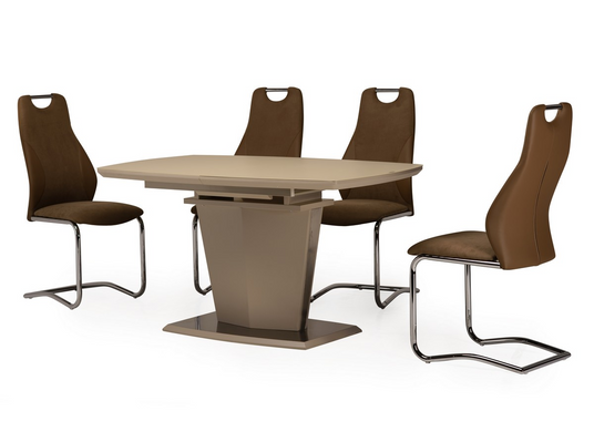 Стол раскладной TML-700 VETRO 140x80 Матовый Капучино фотография