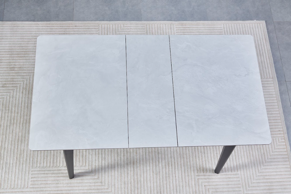 Стіл розкладний BERLIN CERAMIC Intarsio 111(140)x75 Сірий Глянець Кераміка Чорний фотографія