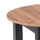 Стіл розкладний круглий MEBEL ELITE JAMES 103(223)х103 Дуб крафт/чорний