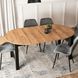 Стіл розкладний круглий MEBEL ELITE JAMES 103(223)х103 Дуб крафт/чорний