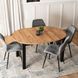 Стіл розкладний круглий MEBEL ELITE JAMES 103(223)х103 Дуб крафт/чорний
