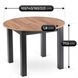 Стіл розкладний круглий MEBEL ELITE JAMES 103(223)х103 Дуб крафт/чорний