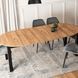 Стіл розкладний круглий MEBEL ELITE JAMES 103(223)х103 Дуб крафт/чорний